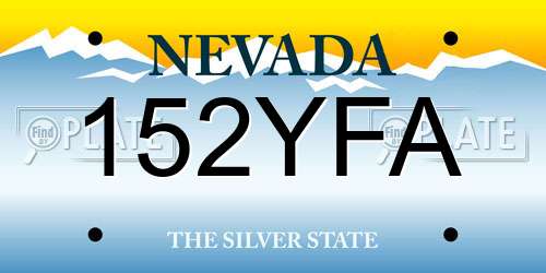 152YFA Nevada License Plate