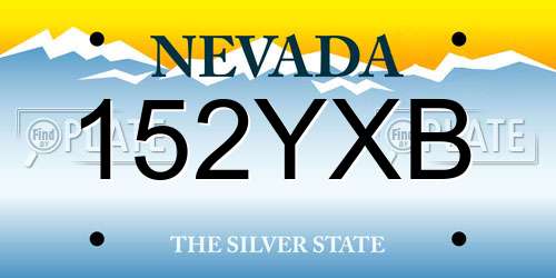 152YXB Nevada License Plate