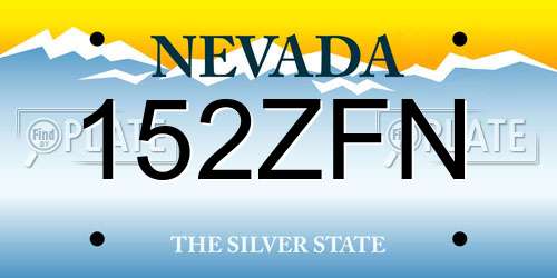 152ZFN Nevada License Plate