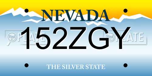 152ZGY Nevada License Plate