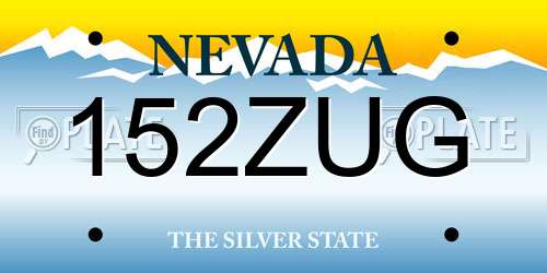 152ZUG Nevada License Plate