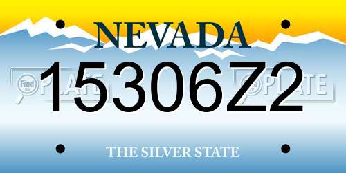 15306Z2 Nevada License Plate