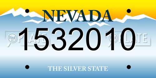 1532010 Nevada License Plate