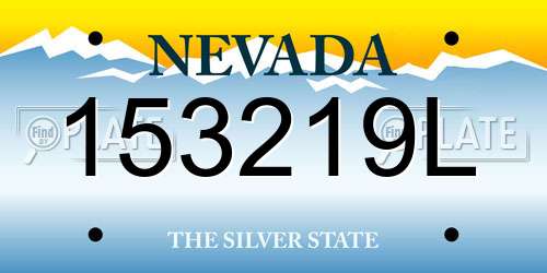 153219L Nevada License Plate
