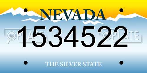 1534522 Nevada License Plate