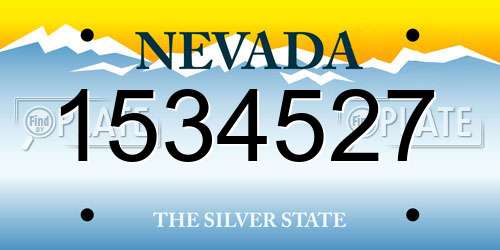 1534527 Nevada License Plate