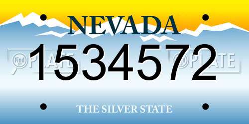 1534572 Nevada License Plate