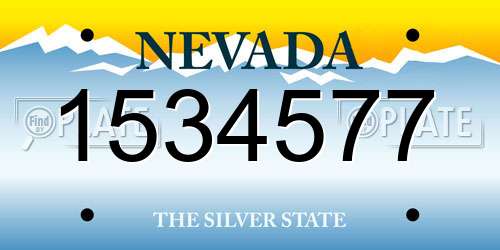 1534577 Nevada License Plate