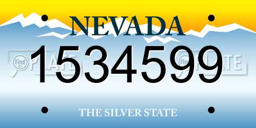 1534599 Nevada License Plate