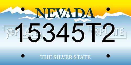 15345T2 Nevada License Plate
