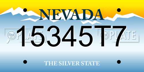 15345T7 Nevada License Plate