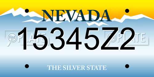 15345Z2 Nevada License Plate