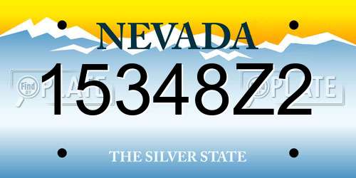 15348Z2 Nevada License Plate