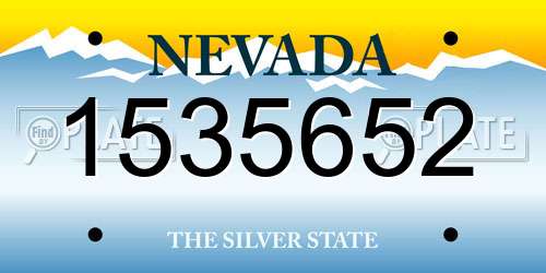 1535652 Nevada License Plate