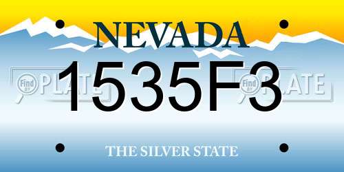 1535F3 Nevada License Plate