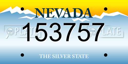 153757 Nevada License Plate