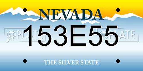 153E55 Nevada License Plate