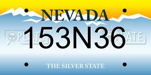 153N36 Nevada License Plate