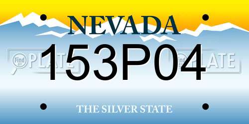 153P04 Nevada License Plate