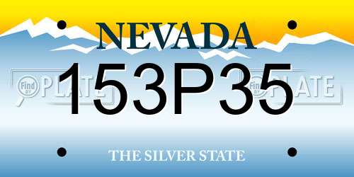 153P35 Nevada License Plate