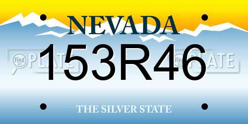 153R46 Nevada License Plate