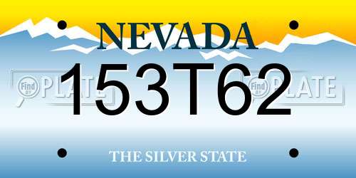 153T62 Nevada License Plate