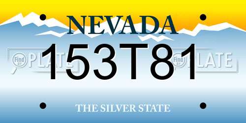 153T81 Nevada License Plate
