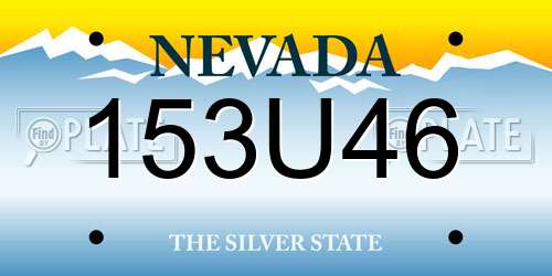 153U46 Nevada License Plate
