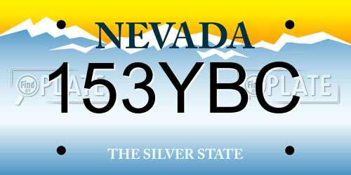 153YBC Nevada License Plate