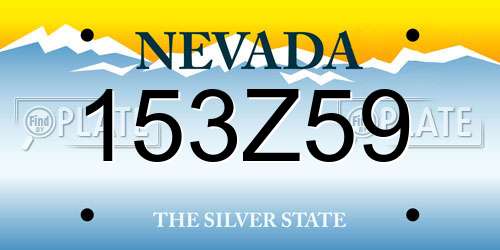153Z59 Nevada License Plate