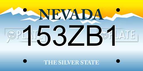 153ZB1 Nevada License Plate
