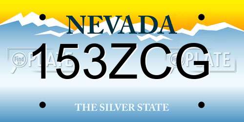 153ZCG Nevada License Plate