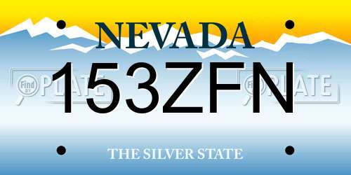 153ZFN Nevada License Plate