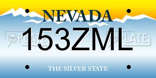 153ZML Nevada License Plate