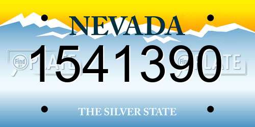 1541390 Nevada License Plate