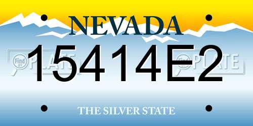 15414E2 Nevada License Plate