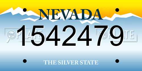 1542479 Nevada License Plate