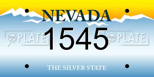 1545 Nevada License Plate