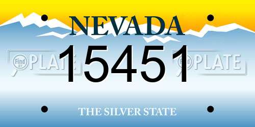 15451 Nevada License Plate