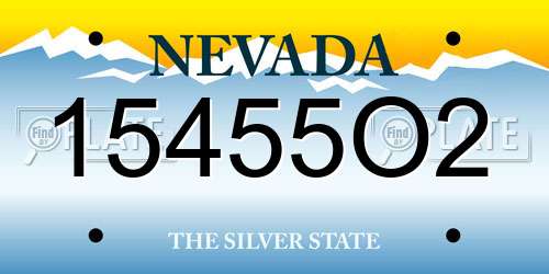 15455O2 Nevada License Plate