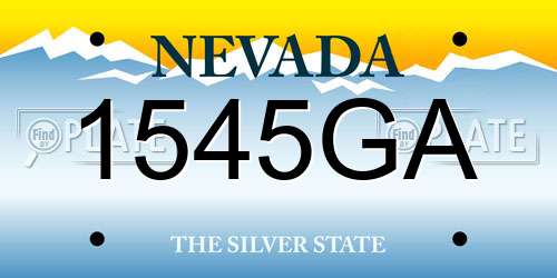1545GA Nevada License Plate