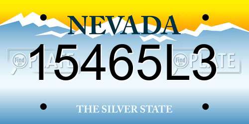 15465L3 Nevada License Plate