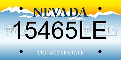 15465LE Nevada License Plate