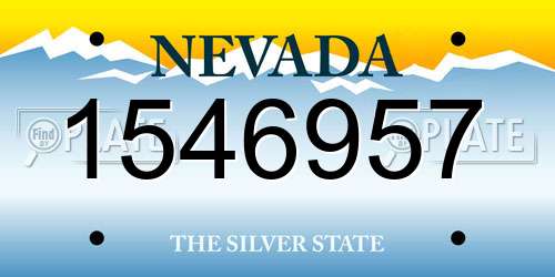 1546957 Nevada License Plate