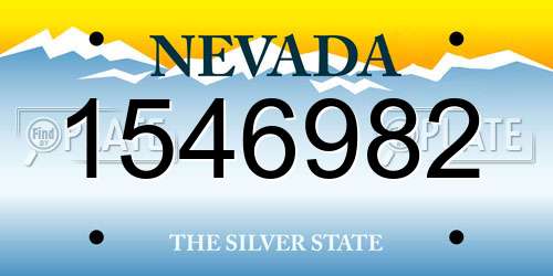 1546982 Nevada License Plate