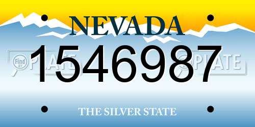 1546987 Nevada License Plate