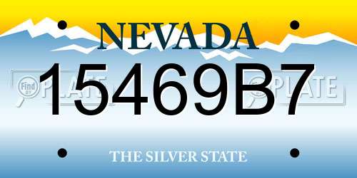 15469B7 Nevada License Plate