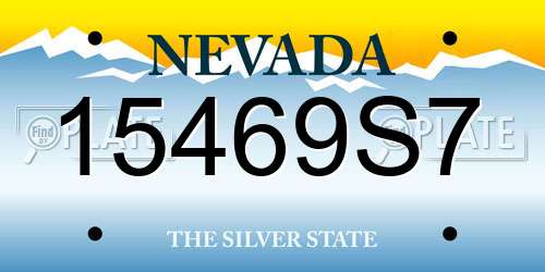 15469S7 Nevada License Plate