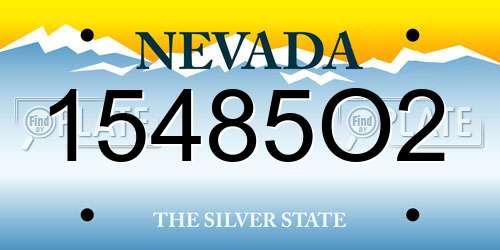 15485O2 Nevada License Plate