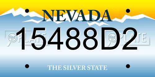 15488D2 Nevada License Plate